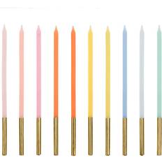 Candele per torta PartyDeco Candele Di Compleanno Lisce Mix 14 cm 10 Pezzi