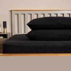 OHS Teddy Fleece Pillow Case Black (75x50cm)