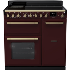Red Induction Cookers Rangemaster Estel Deluxe 90cm Induction Rangecooker Red
