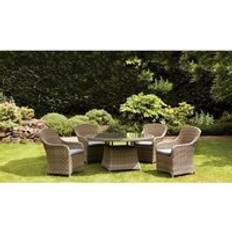 Royalcraft Wentworth Rattan Garden 4 Seats Grey Cushions Patio Dining Set