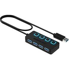 Sabrent 4-Port USB 3.0 Hub with Individual LED Power Switches HB-UM43