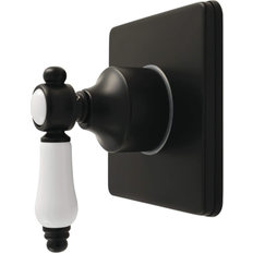 Mixing Valves Kingston Brass Bel-Air Single-Handle Six-Way Diverter Valve with Square Trim Kit Matte Black 4.31 In L X 4.25 In W X 5.22 In H