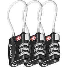 Luggage Straps Fosmon TSA 3 Digit Combination Cable Padlock Pack of 3