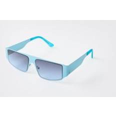 boohooMAN Mens Metallic Blue Visor Sunglasses
