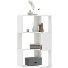 Berkfield Home Corner Bookcase 3-Tier White 50 x 50 x 102 cm Book Shelf