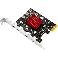 Controller Cards Tauoh PCIe to 4 Port Type-C Expansion Card Adapter