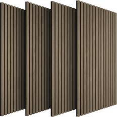 tectake Acoustic Wood Effect Wall Panels Set of 4