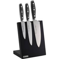 3 Piece Black Magnetic Block Knife Set