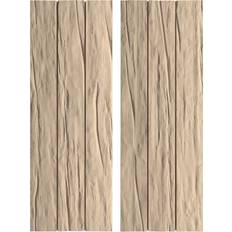 Windows Ekena Millwork Rustic 3 Board Joined B-N-B Faux Wood Shutters 16.5x66 Window Shutter
