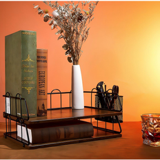 Tobili Stackable Wood Desk Organizer Set of 1 Black