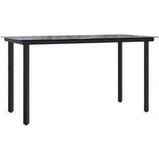 Rectangular Outdoor Dining Tables vidaXL Patio Dining Table Black 78.7 x 39.4 x 29.1 Steel and Tempered Glass