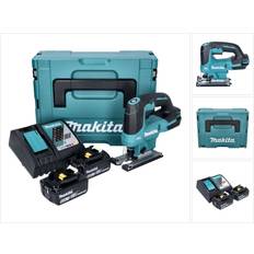 Makita Stichsägen Makita DJV 184 RGJ Akku Pendelhub Stichsäge 18 V 2x Akku 6,0 Ah + Ladegerät