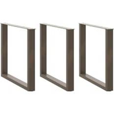 vidaXL U-formet 3 Stk Naturstål 80x(72-73) cm Stål Bordben