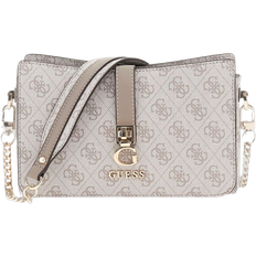 Guess Zamira Top Zip Shoulder Bag - Dark Taupe Logo