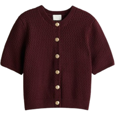H&M Textured Knit Cardigan - Burgundy
