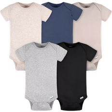 Gerber Baby 5pk Short Sleeve Onesies Cream Newborn