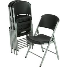 Camping Chairs Lifetime Commercial Grade Folding Chairs, 4 Pack, Black/Silver