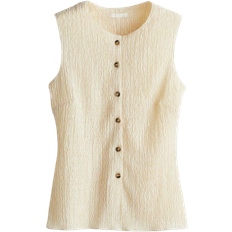 H&M Textured Jersey Waistcoat - Light Beige