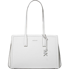 Michael Kors Laila Medium Pebbled Leather Tote Bag - White