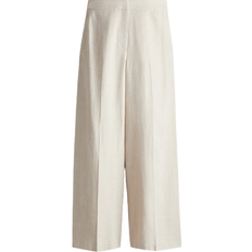 H&M Wide Linen Blend Trousers - Light Beige
