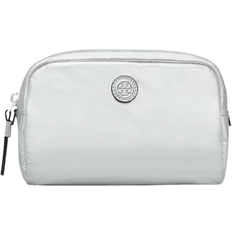 Tory Burch Toiletry Bags & Cosmetic Bags Tory Burch Virginia Metallic Curved Cosmetic Case - Silver