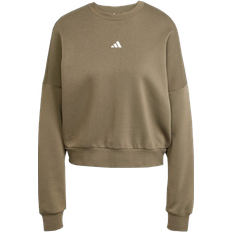 adidas Essentials Small Logo Feel Sweatshirt - Olive Strata/White