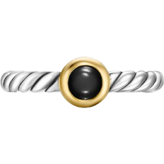 David Yurman Cable Flex Ring with Gemstone in Silver and 14K Gold, 2.8mm