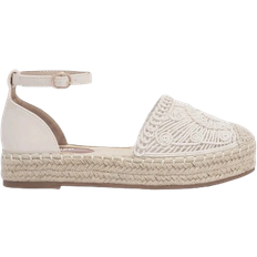 Shein Geometric Textured Espadrille Ankle Strap Flats
