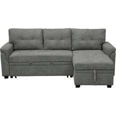 Home Imports Emporium Perry Modern Reversible Sectional with Storage Chaise - Gray, Velvet Sofa 84.6" 4 Seater