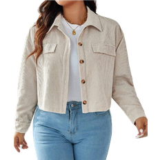 Shein Plus Women Solid Color Minimalist Casual Long Sleeve Jacket