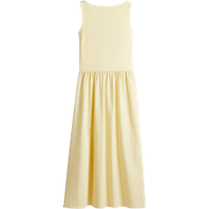 H&M Sleeveless Dress with Flared Skirt - Light Yellow