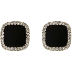 Shein Pair Fashionable Minimalist Square Geometric Earrings With Rhinestone