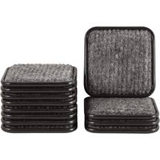 Tocco Magico Softtouch 1 3/4 Inch Square Carpeted Bottom Furniture Caster Cups 12 Pack