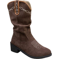 Shein Chunky Heel Mid-Calf Boots - Brown
