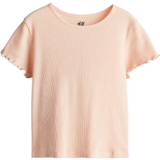 H&M Børnetøj H&M Ribbed Jersey Top - Light Peach (1218038012)