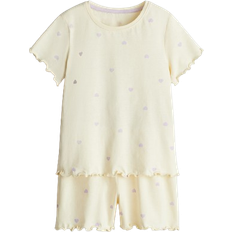 Night Garments Children's Clothing H&M Cotton Pyjamas - Light Yellow/Hearts (1129260023)