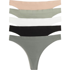 H&M Sømløs Truse Thong - Grønn