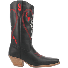 Dingo Womens Queen Hearts Round Toe Casual Boots Mid Calf Mid Heel 2-3