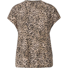 Street One Bedrucktes Basic Shirt - Creamy Brown
