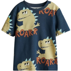 H&M Printed T-shirt - Navy Blue/Roarr (1216652051)