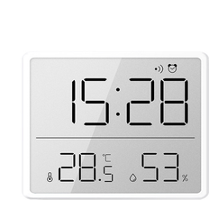 Thermometers & Weather Stations Kove Digital Hygrometer Thermometer with Clock Timer Alarm White