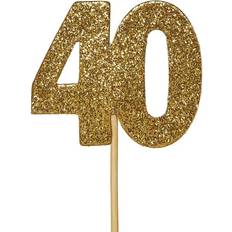 Glitter 40th Birthday Topper Pack of 12