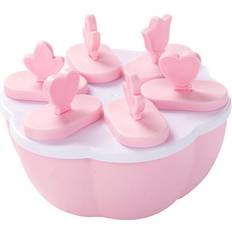 Pink Popsicle Molds Zeuxo 6 Grid Ice Box Summer Ice Cream Mold Popsicle Mold
