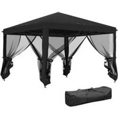 Black Pavilions OutSunny Heavy Duty Pop Up Gazebo with Removable Mesh Sidewall Black