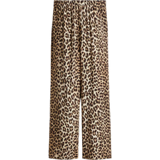 Leopard Bukser H&M Wide Pull On Trousers - Beige/Leopard Print