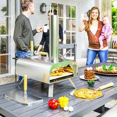 OutSunny Portable Wood Pellet Pizza Oven 12 Inch Stone