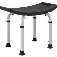 Black Bathtub & Shower Accessories Homcom Black Aluminium Adjustable Shower Stool