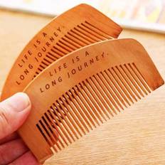 Wood Hair Combs YETP Star Trendy Hair Engraved Natural Peach Wooden Comb Best Anti-Static Beard