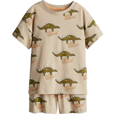 H&M Printed Jersey Pyjamas - Beige/Dino Dreamin (1271570002)