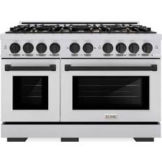 Ranges ZLINE Autograph Edition 48 in 8-Burner Gas Range with Double Oven HGRZ-48-MB Stainless Steel
